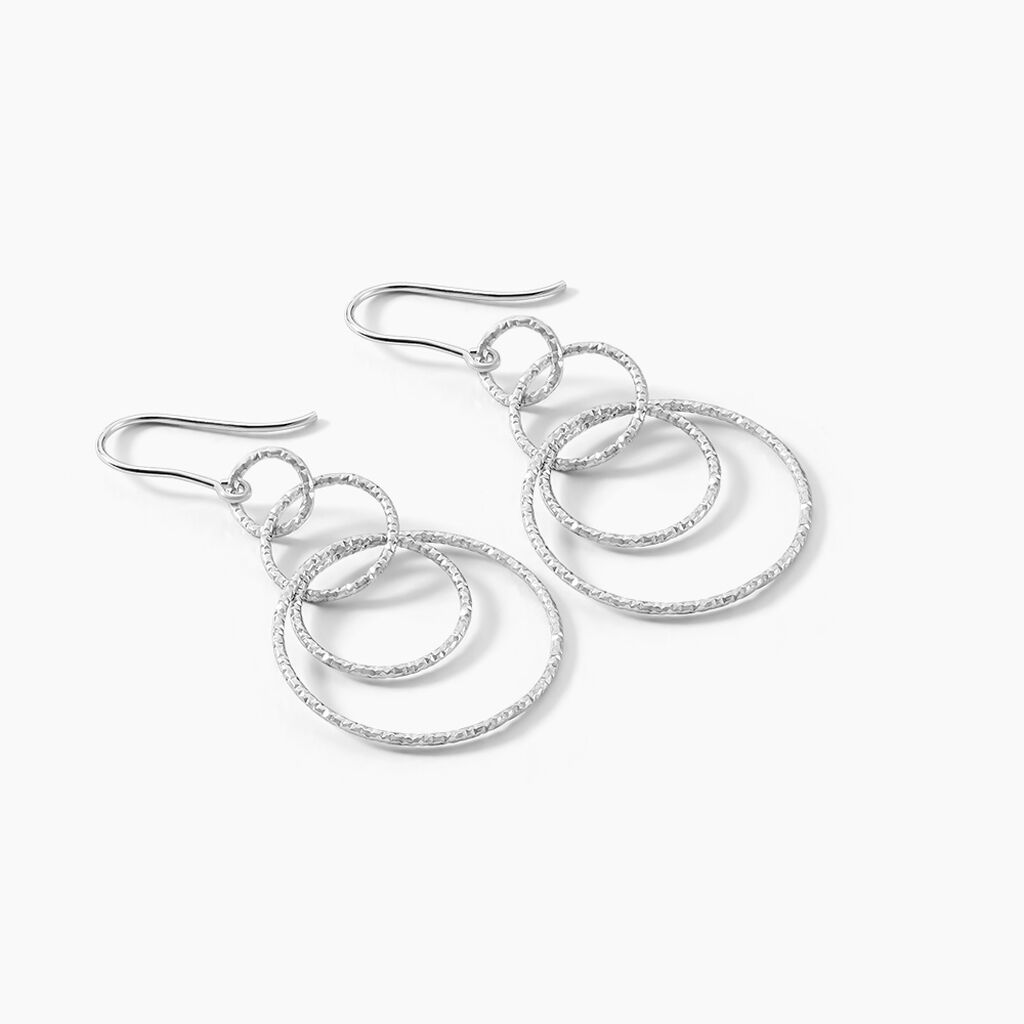 FLAURA Damen Ohrringe Lang Silber 925 Kreis - Boucles d'oreilles fantaisie Femme | Histoire d’Or
