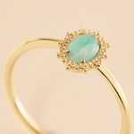Bague Vintage Love Plaqu&eacute; Or Jaune Amazonite - Bagues solitaires Femme | Histoire d&rsquo;Or