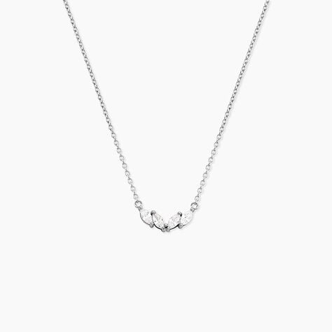 Collier Eclat D'Aurore Argent Blanc Oxyde De Zirconium - Colliers fantaisie Femme | Histoire d&rsquo;Or