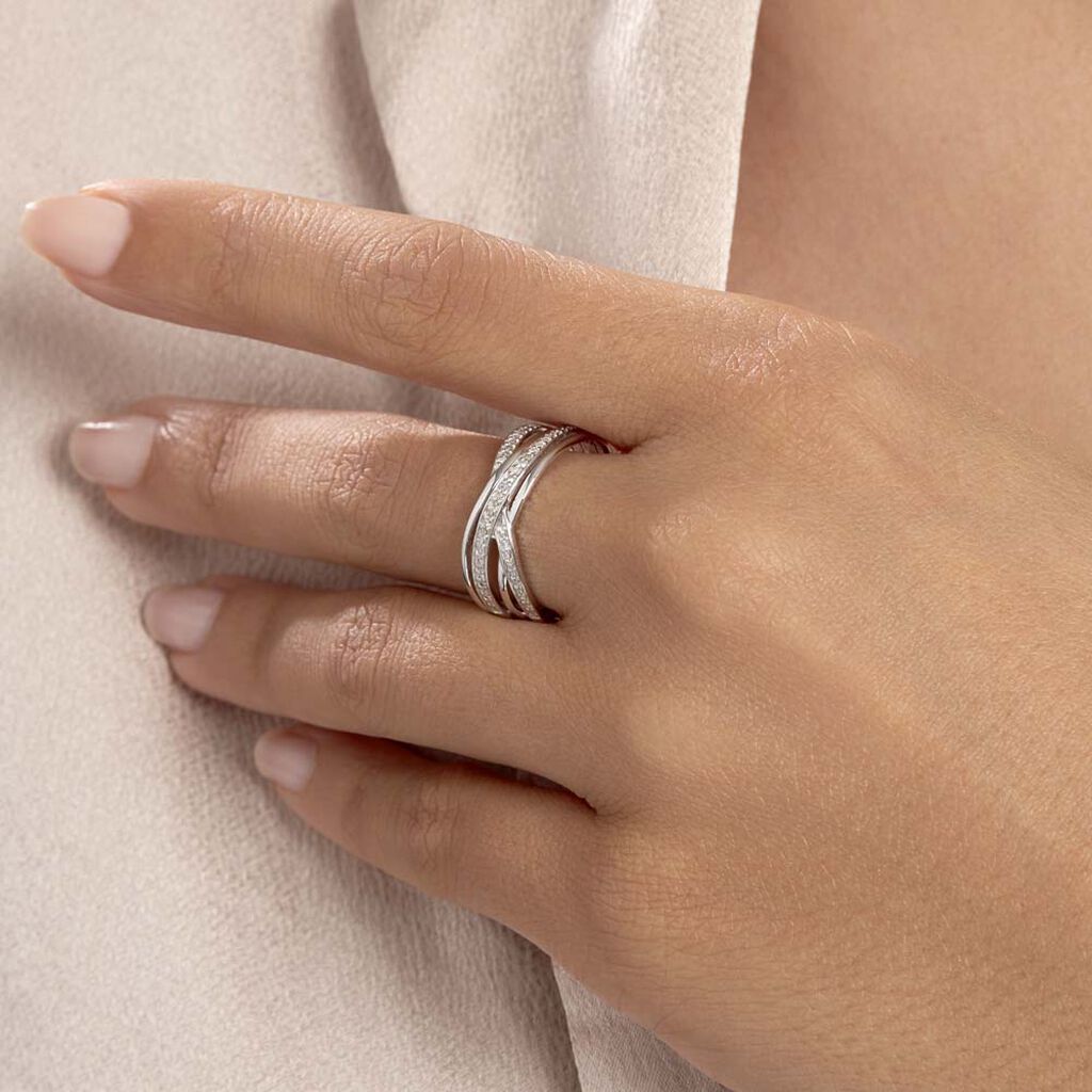 Bague Corilitia Or Blanc Diamant - Bagues avec pierre Femme | Histoire d’Or