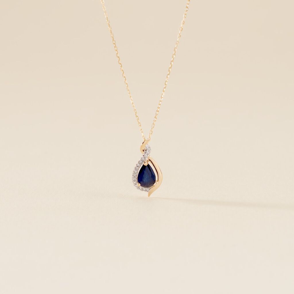 Collier Or Jaune Angelika Saphir - Colliers Femme | Histoire d&rsquo;Or