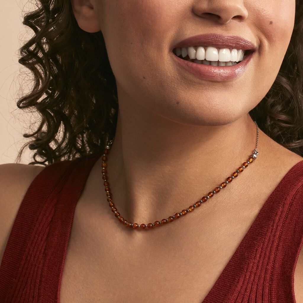 Collier Costin Argent Ambre - Colliers Femme | Histoire d’Or