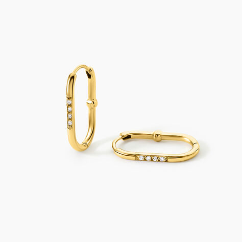 Cr&eacute;oles Allgia Acier Jaune Oxyde De Zirconium - Boucles d'oreilles cr&eacute;oles Femme | Histoire d&rsquo;Or