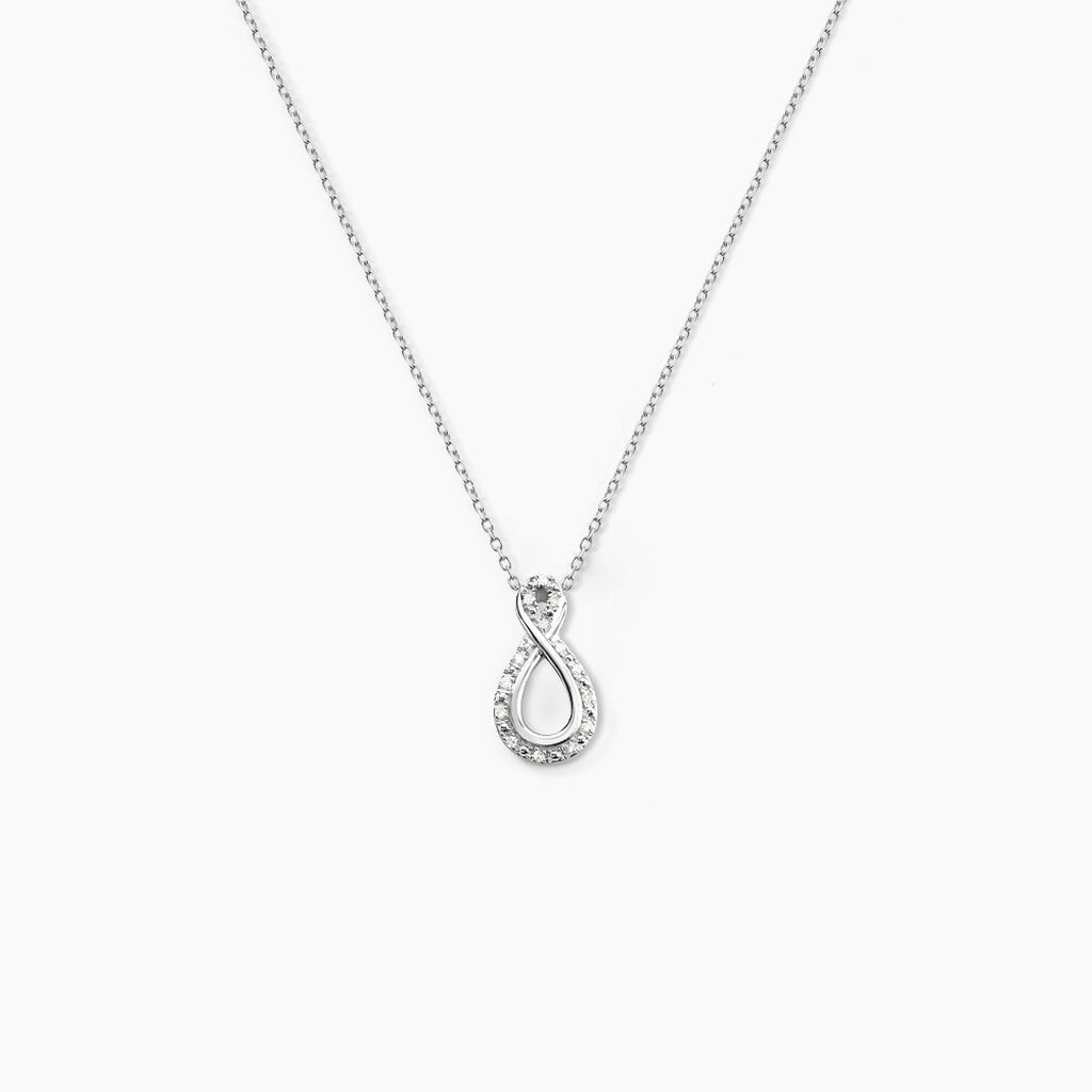 Collier Theanna Or Blanc Diamant - F&ecirc;te des m&egrave;res Femme | Histoire d&rsquo;Or