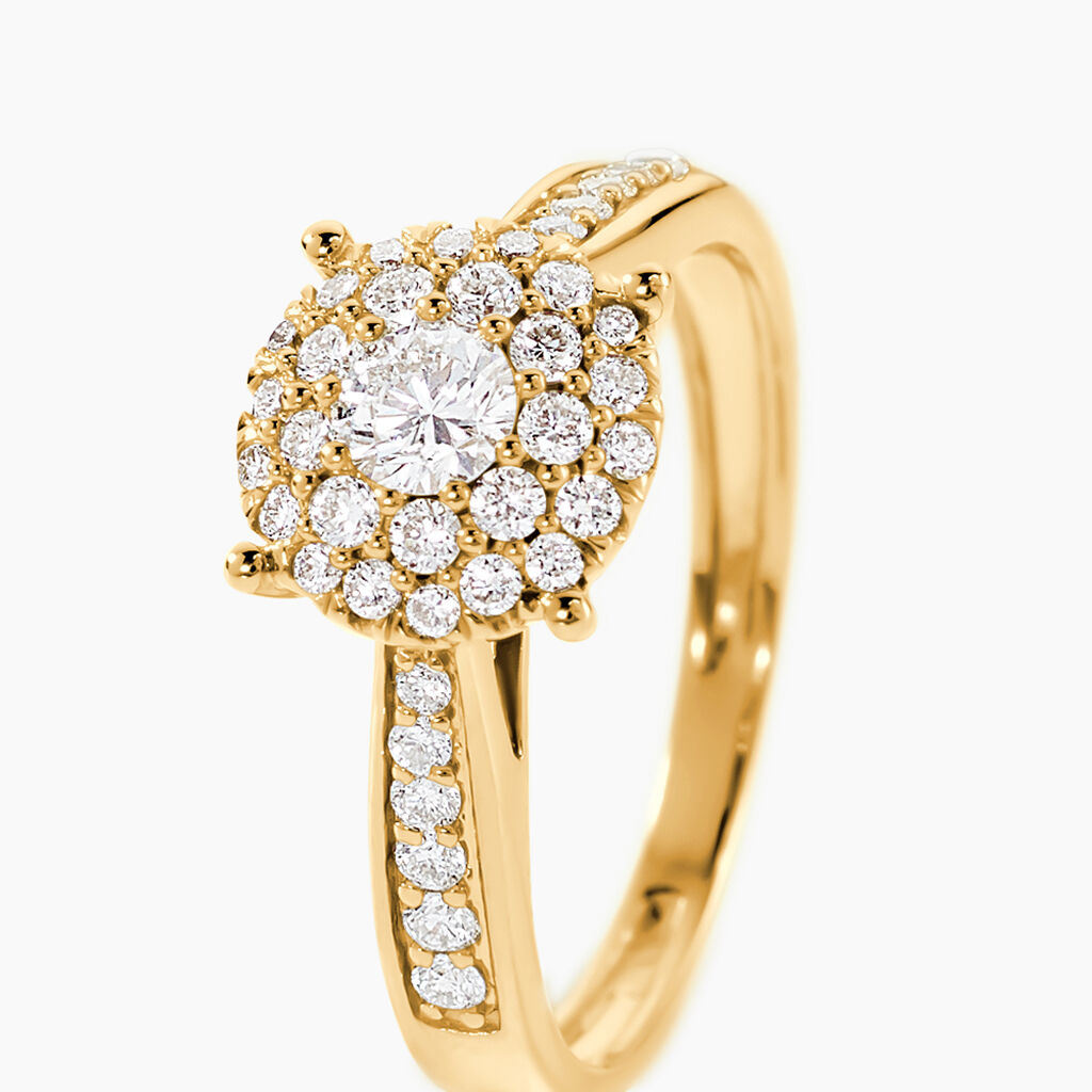 Bague Shirlene Ld Or Jaune Diamant Synth&eacute;tique - Bagues solitaires Femme | Histoire d&rsquo;Or