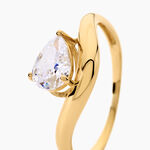 Bague Sunset Riviera Argent Dor&eacute; A L'Or 750/1000 Oxyde De Zirconium - Bagues solitaires Femme | Histoire d&rsquo;Or
