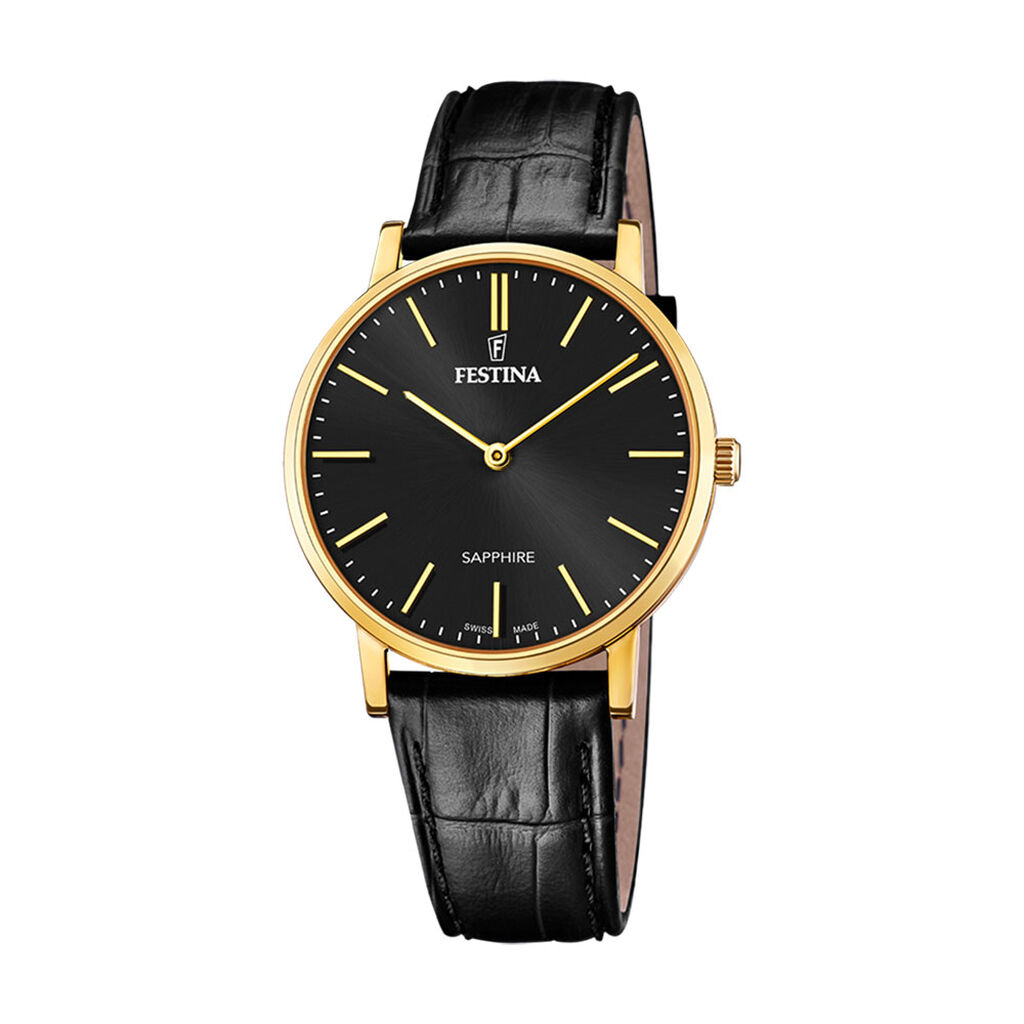 Montre Festina Swiss Made 39 Noir - Montres suisses Homme | Histoire d&rsquo;Or