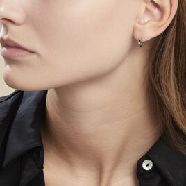 Créoles Argent Blanc Agnese - Boucles d'Oreilles Coeur Femme | Histoire d’Or