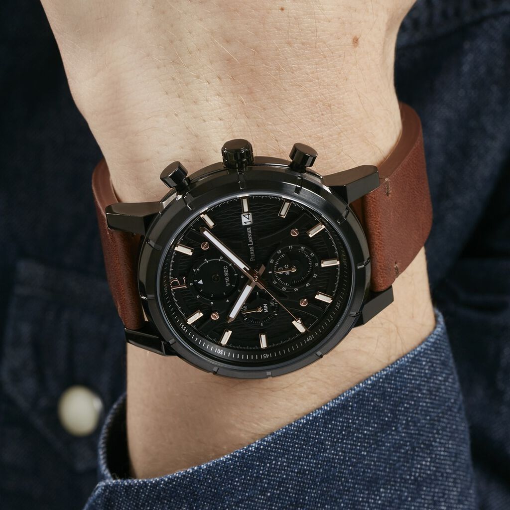 Montre Pierre Lannier Criterium Noir - Montres Homme | Histoire d’Or