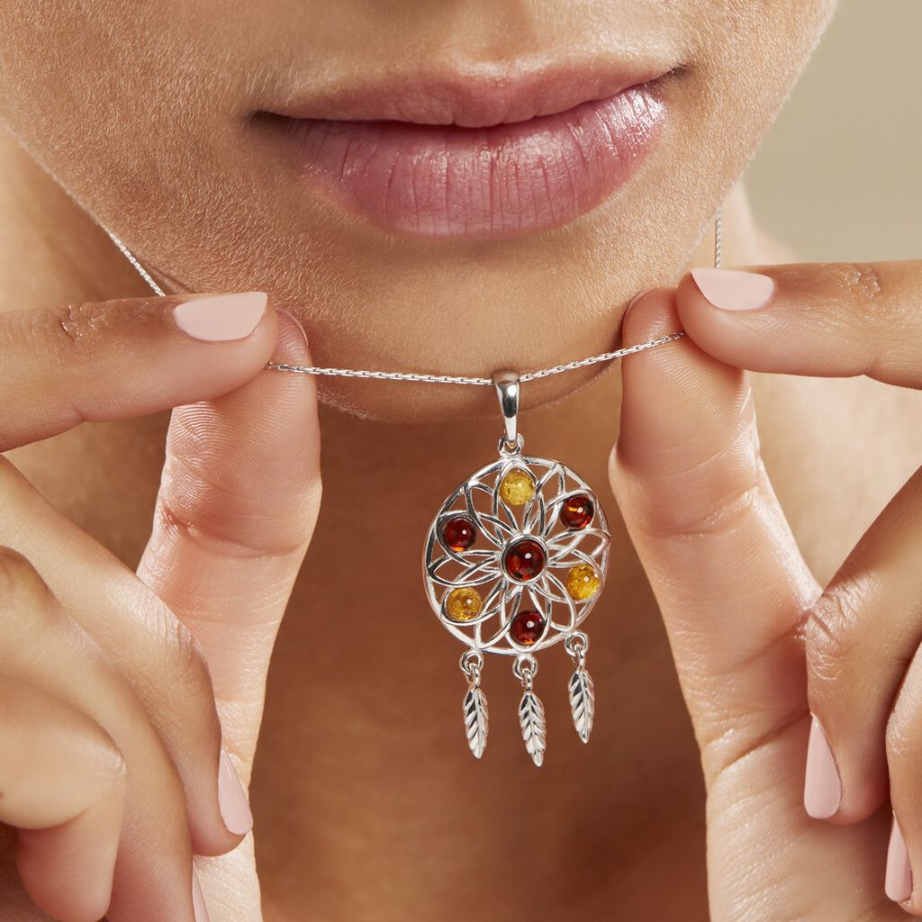 Collier Argent Blanc Lorena Ambre - Colliers Femme | Histoire d’Or