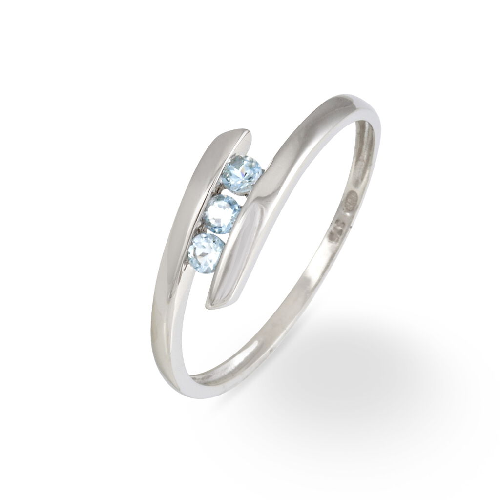 Bague Sally Or Blanc Topaze - Bagues avec pierre Femme | Histoire d’Or