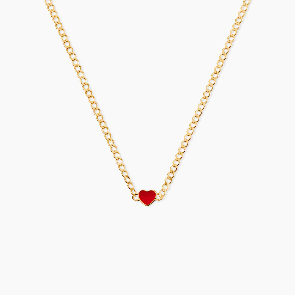 Collier Sweetheart Argent Dor&eacute; A L'Or 750/1000 - Bijoux sans pierre Femme | Histoire d&rsquo;Or