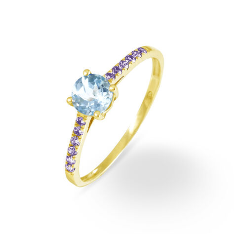 Bague Manon Or Jaune Topaze Et Amethyste - Bagues solitaires Femme | Histoire d&rsquo;Or