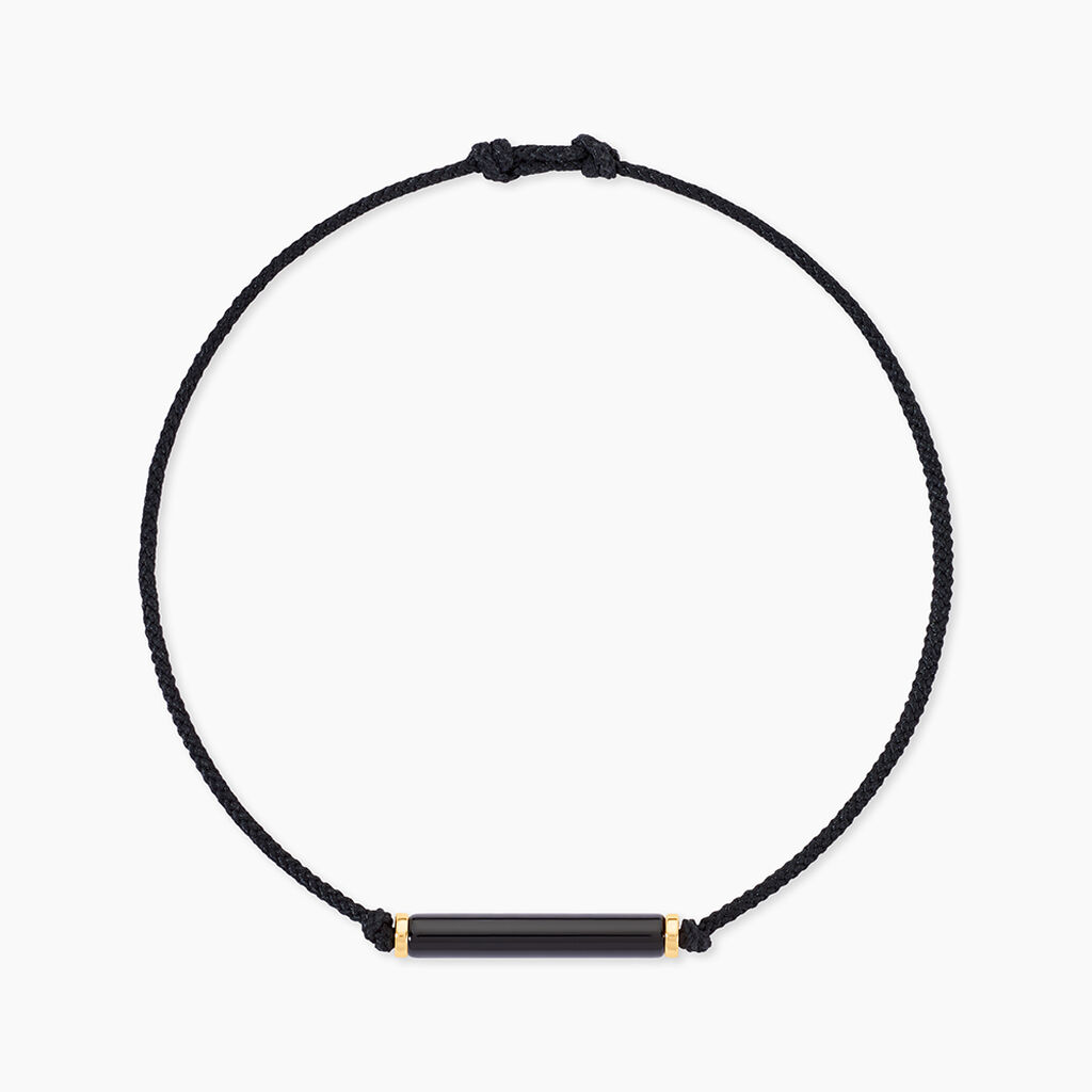 Bracelet Irving Or Jaune Onyx - Bracelets cordon Unisex | Histoire d&rsquo;Or