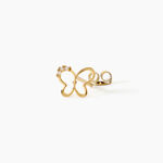 Boucles D'Oreilles Puces Camomille Argent Dor&eacute; A L'Or 750/1000 Oxyde De Zirconium - Boucles d'oreilles fantaisie Enfant | Histoire d&rsquo;Or