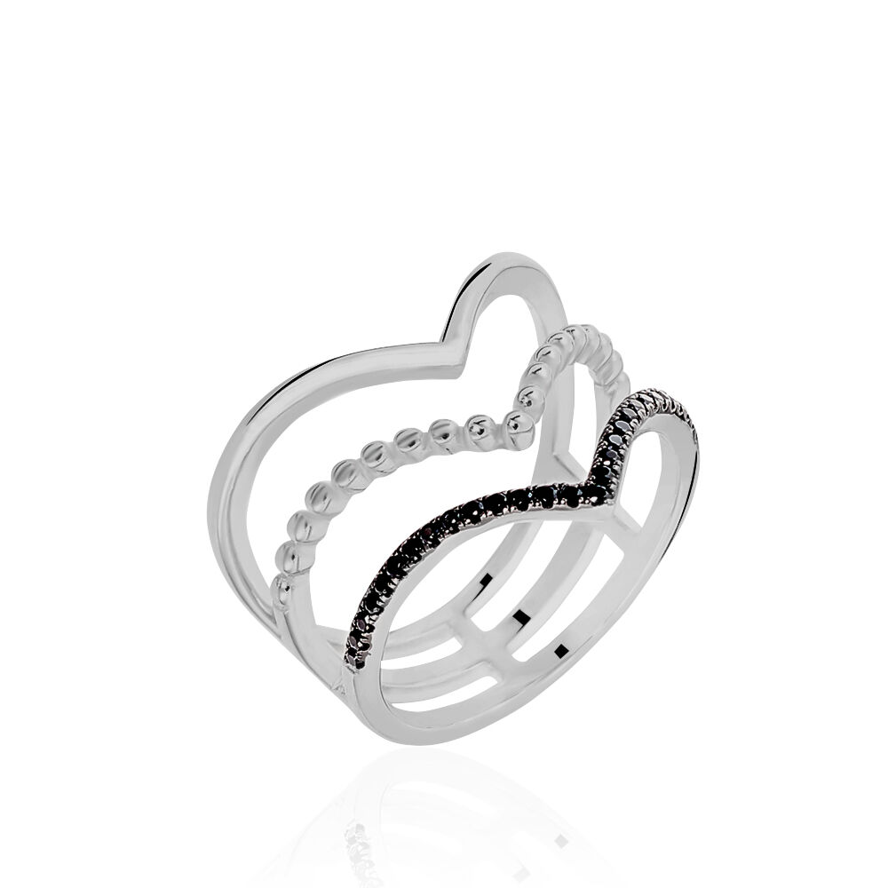 Bagues avec pierre Aile de mouette Argent Oxyde de Zirconium Pavage Blanc 925 1000 FADFBZN120H Histoire d Or