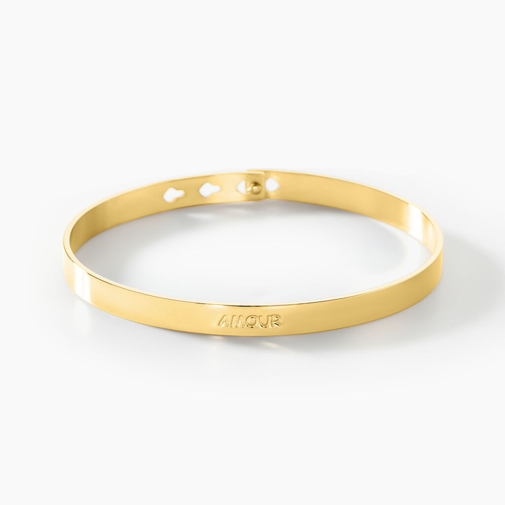Bracelet Jonc Big Love Acier Jaune - Bracelets joncs Femme | Histoire d’Or