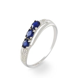 Bague Othylie Or Blanc Saphir Et Diamant - Bagues avec pierre Femme | Histoire d’Or