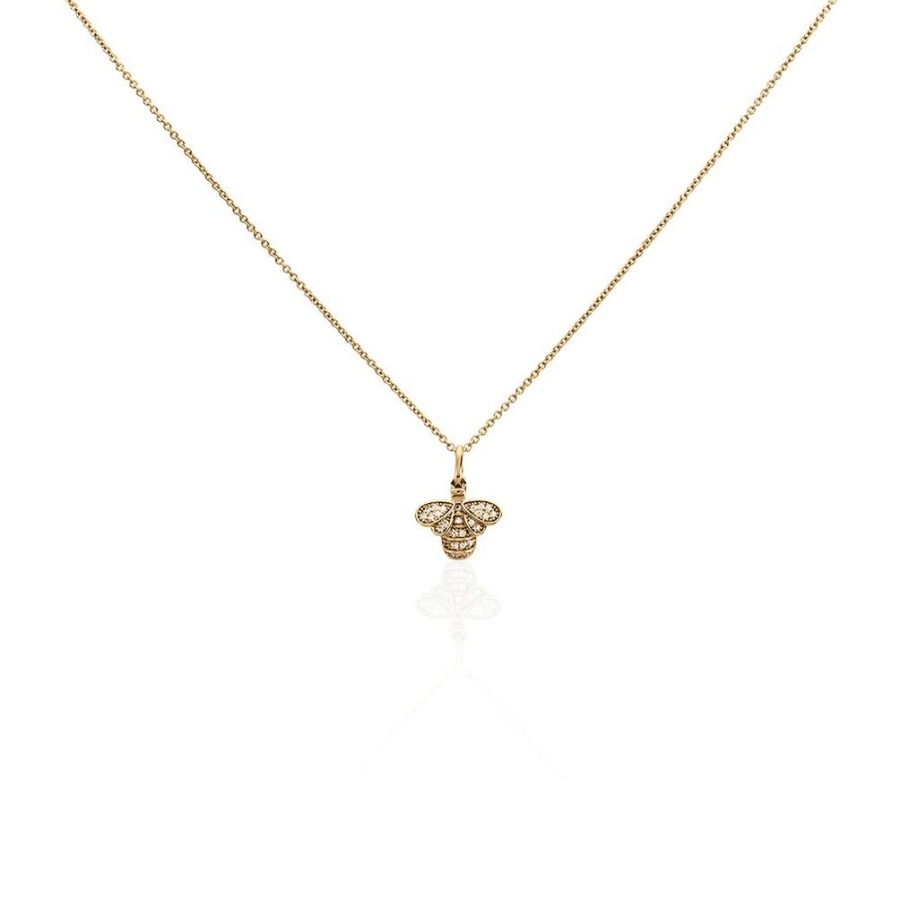 Collier Abelha Plaqué Or Jaune Oxyde De Zirconium - Colliers Femme | Histoire d’Or