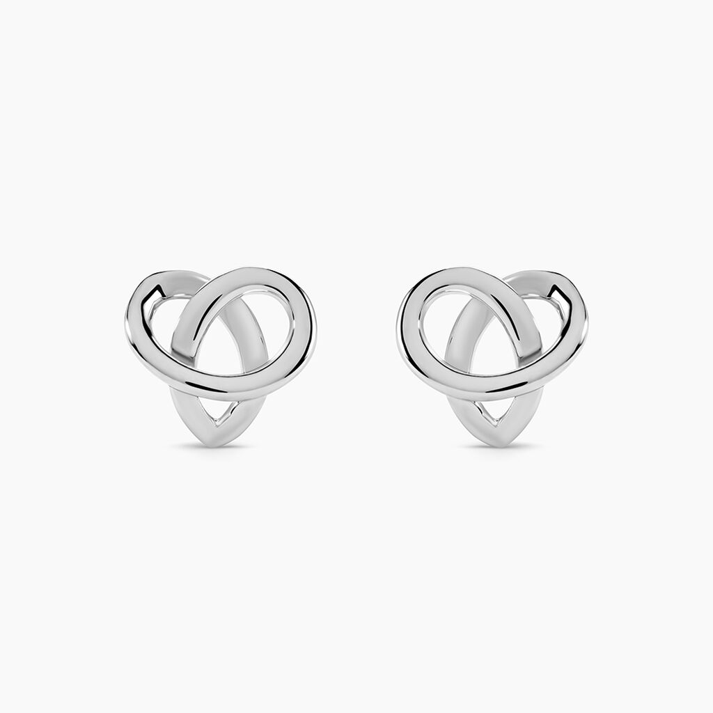 Boucles D'oreilles Puces Shainy Argent Blanc - Boucles d'oreilles fantaisie Femme | Histoire d&rsquo;Or