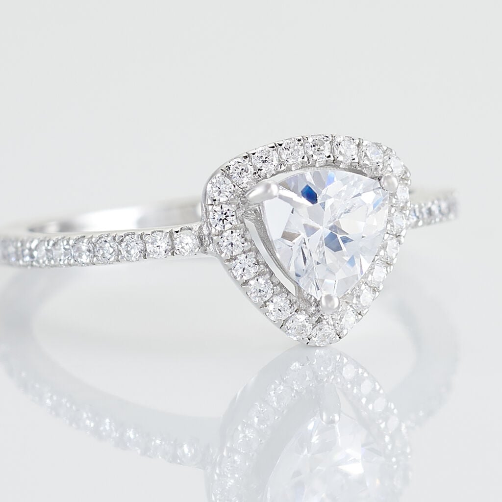Bague Amantine Argent Blanc Oxyde De Zirconium - Bagues solitaires Femme | Histoire d&rsquo;Or