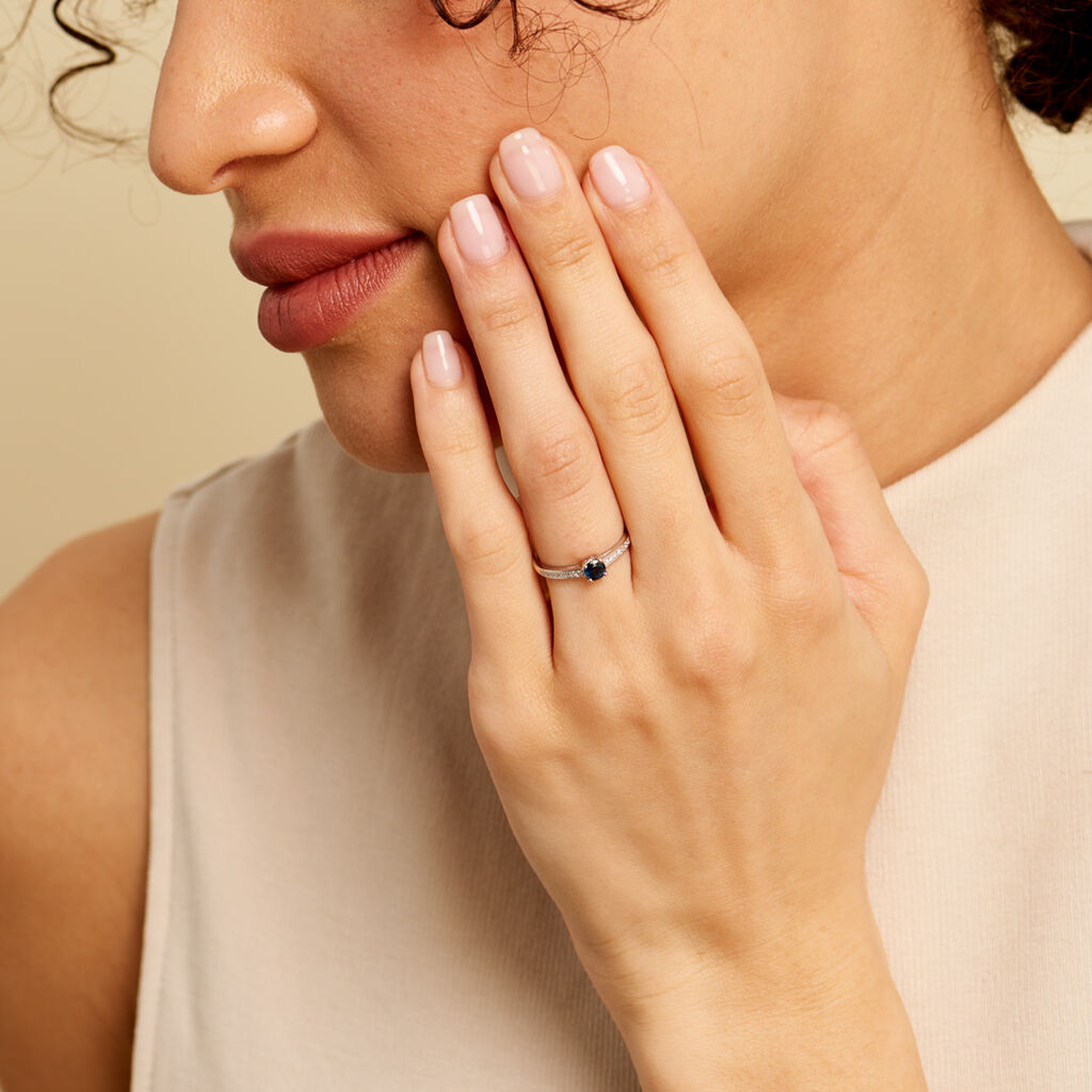 Bague Hardy Or Blanc Saphir Diamant - Bagues solitaires Femme | Histoire d’Or