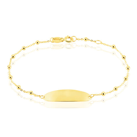 Bracelet Identité Evelina Maille Boule Or Jaune - Bracelets Communion Enfant | Histoire d’Or