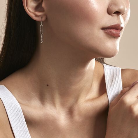 Boucles D'oreilles Pendantes Chiarina Argent Blanc - Boucles d'oreilles fantaisie Femme | Histoire d’Or