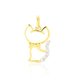 Pendentif Egee Chat Or Jaune Oxyde De Zirconium - Pendentifs Enfant | Histoire d&rsquo;Or