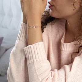 Bracelet Auxanne Argent Rose - Bracelets Plume Femme | Histoire d’Or