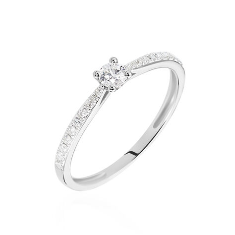 Bague Solitaire Hemera Or Blanc Diamant - Bagues solitaires Femme | Histoire d’Or