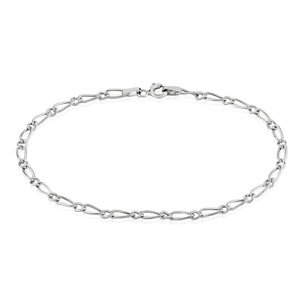 Bracelet Ophelio Maille Alternee 1/1 Or Blanc - Bracelets cha&icirc;ne Femme | Histoire d&rsquo;Or