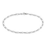 Bracelet Ophelio Maille Alternee 1/1 Or Blanc - Bracelets cha&icirc;ne Femme | Histoire d&rsquo;Or