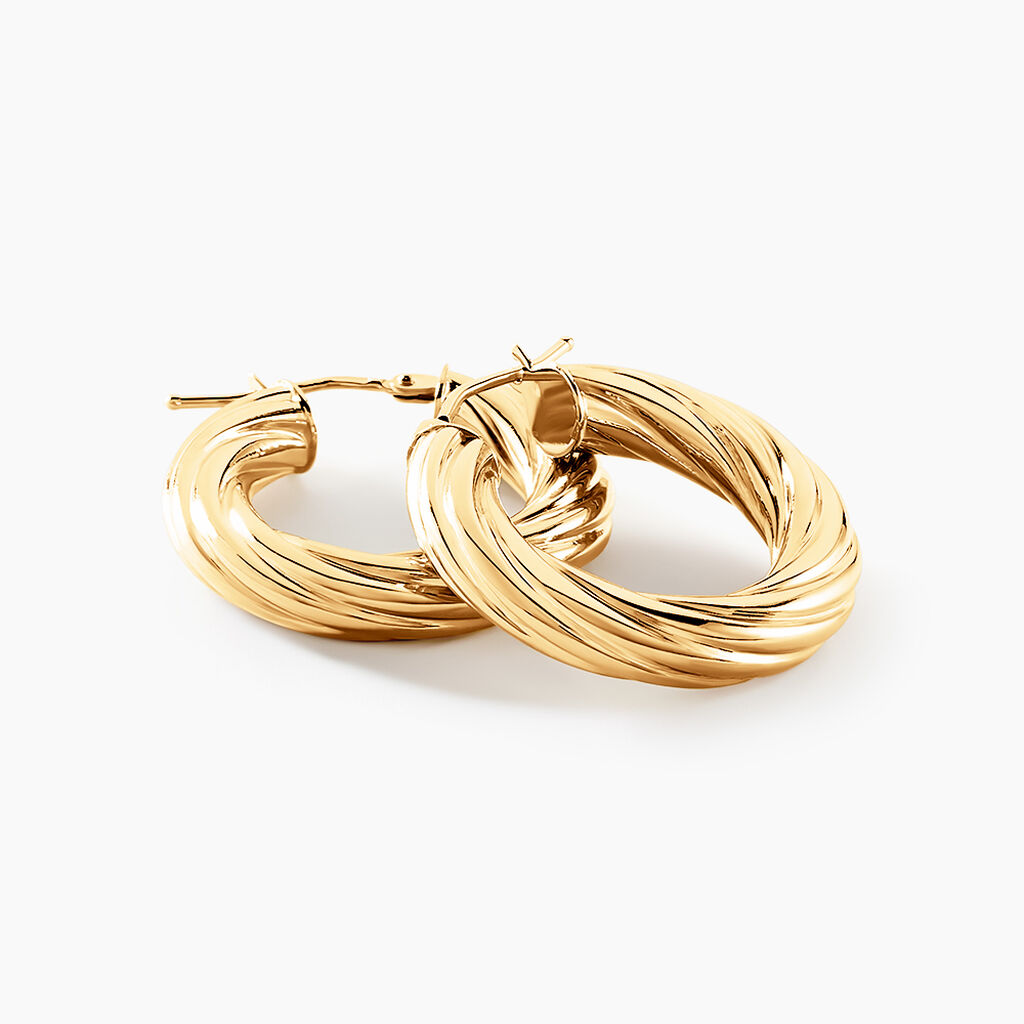 Créoles Thiago Or Jaune - Boucles d'oreilles créoles Femme | Histoire d’Or