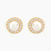 Boucles D'oreilles Puces Grizel Or Jaune Perle De Culture Et Oxyde - Clous d'oreilles Femme | Histoire d’Or