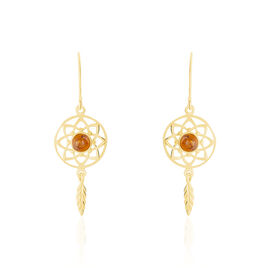 Boucles D'oreilles Pendantes Lona Argent Jaune Ambre - Boucles d'oreilles fantaisie Femme | Histoire d’Or