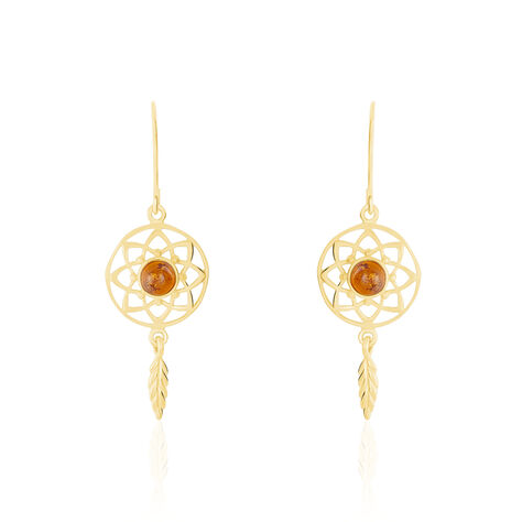 Boucles D'oreilles Pendantes Lona Argent Jaune Ambre - Boucles d'oreilles fantaisie Femme | Histoire d’Or