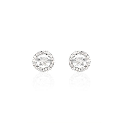 Boucles D'oreilles Puces Domitia Or Blanc Diamant - Clous d'oreilles Femme | Histoire d’Or