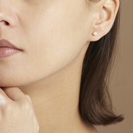 Boucles D'oreilles Puces 4 Griffes Or Jaune Diamant Synthetique - Clous d'oreilles Femme | Histoire d’Or