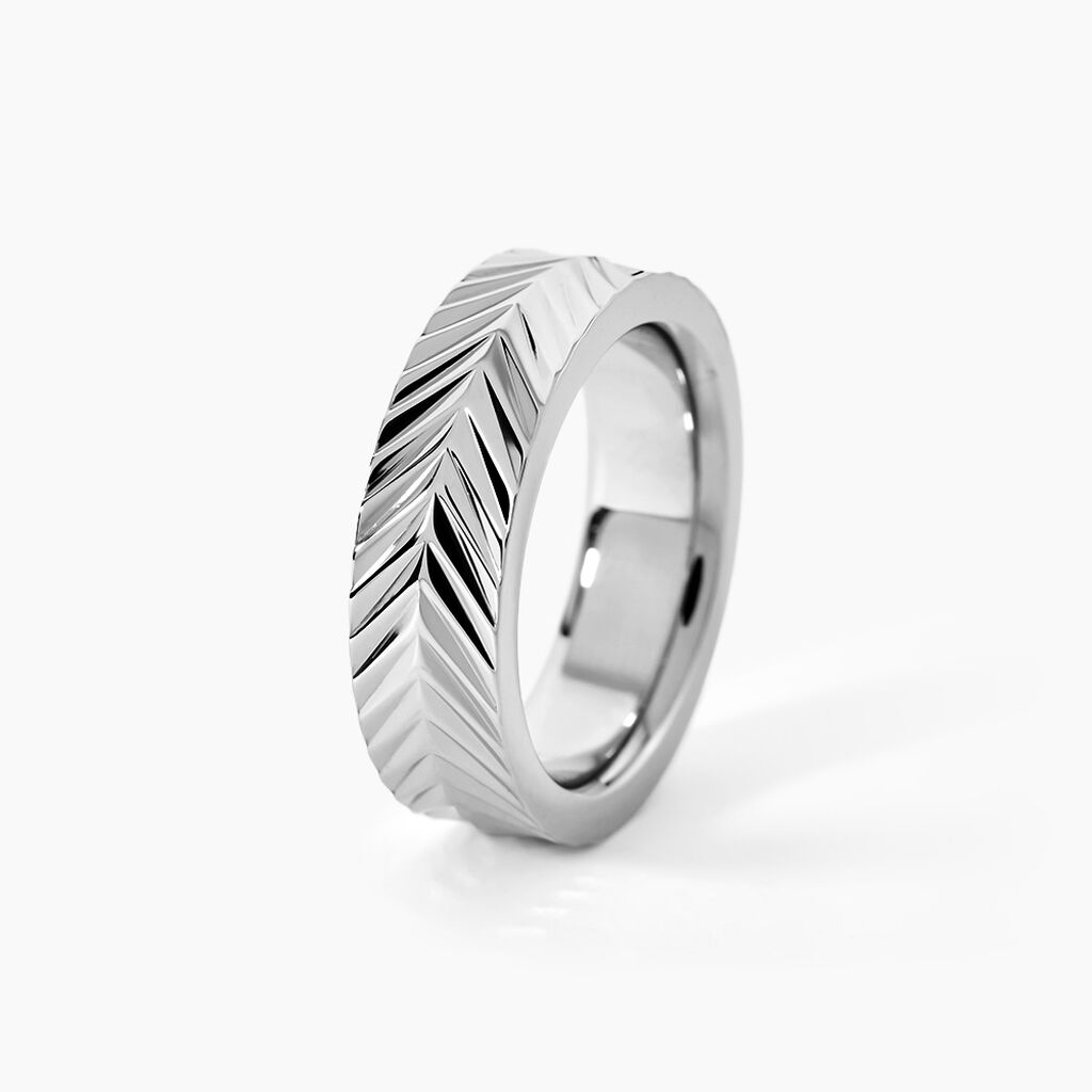 Bague Acier Blanc Jancis - Bagues fantaisie Homme | Histoire d&rsquo;Or