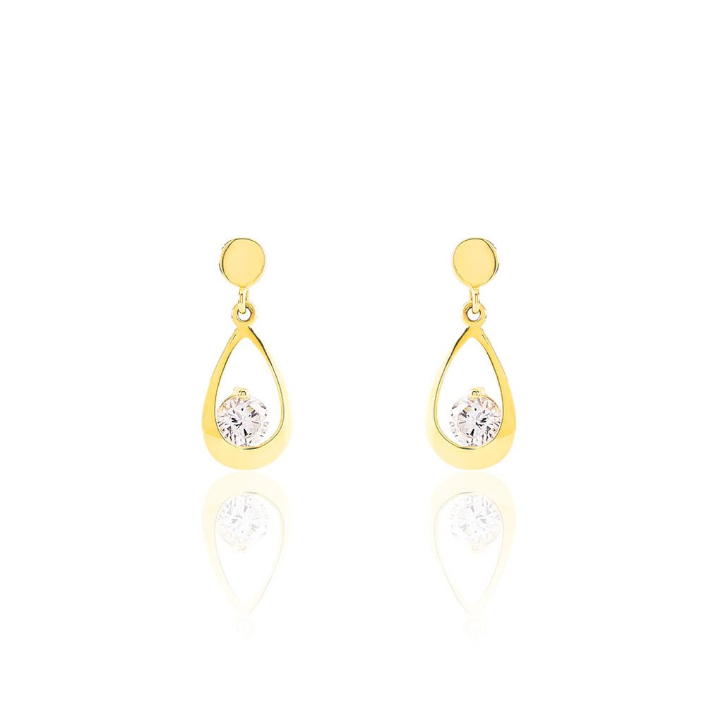 Boucles D'oreilles Pendantes Phaenna Or Jaune Oxyde De Zirconium - Boucles d'oreilles pendantes Femme | Histoire d’Or