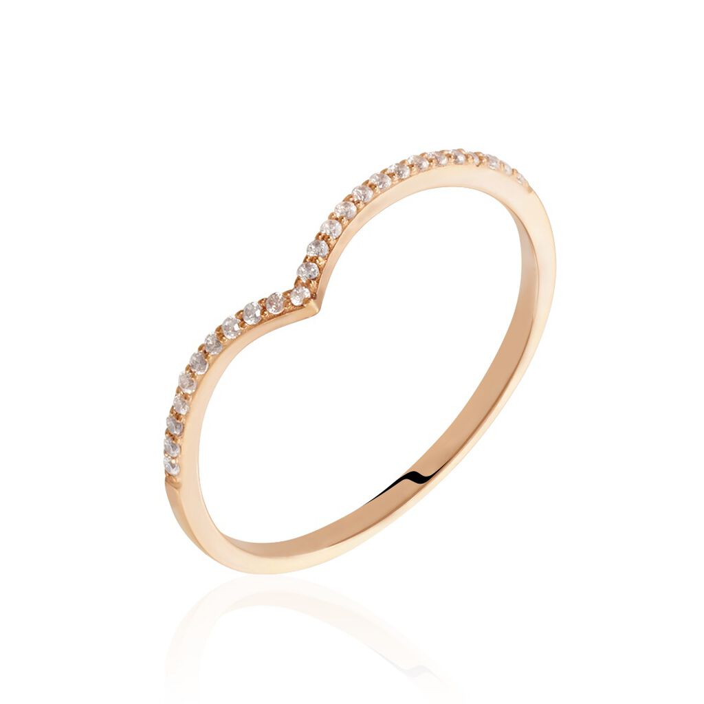 Bague Dounia Or Rose Oxyde De Zirconium - Bagues avec pierre Femme | Histoire d’Or