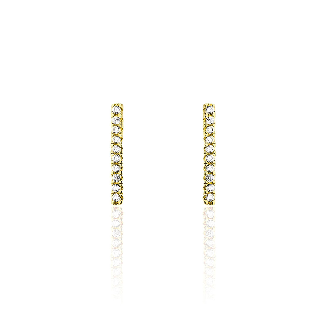 Boucles D’oreilles Pendantes Priscilla Or Jaune Oxyde De Zirconium