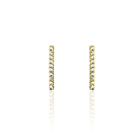 Boucles D'oreilles Pendantes Priscilla Or Jaune Oxyde De Zirconium - Boucles d'oreilles pendantes Femme | Histoire d’Or