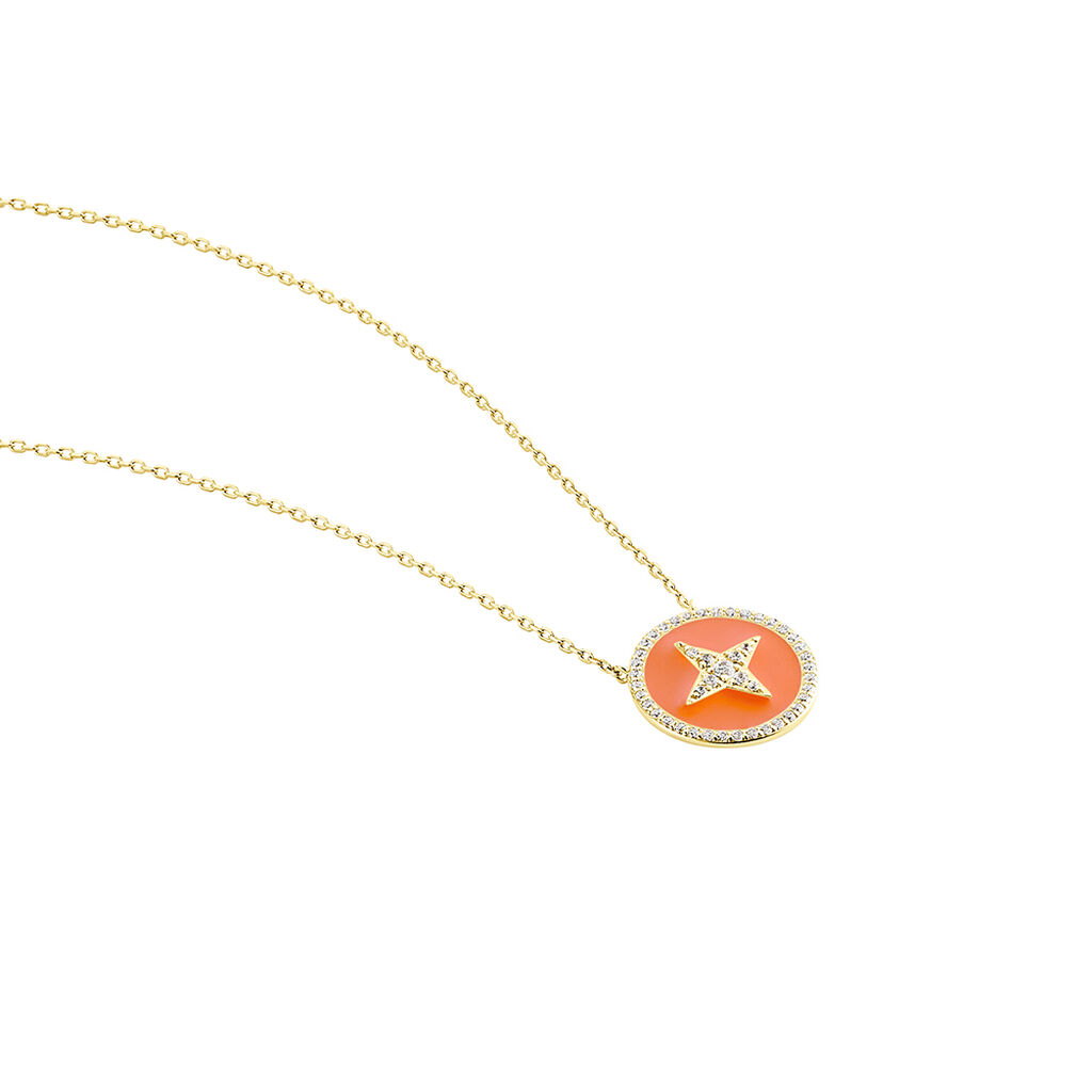 Collier Or Jaune Sweet Rosace Oxyde De Zirconium - Colliers Femme | Histoire d&rsquo;Or