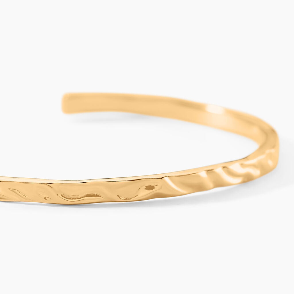 Bracelet Jonc Or&eacute;e Plaqu&eacute; Or Jaune - Bracelets joncs Femme | Histoire d&rsquo;Or