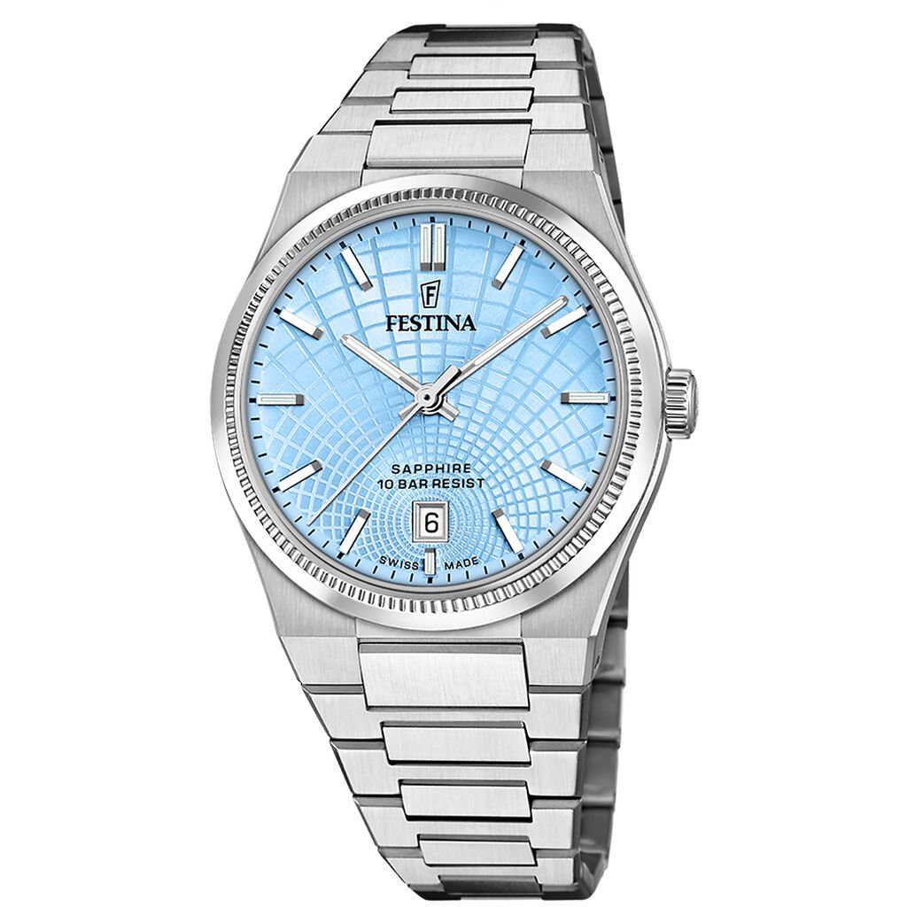 Montre Festina Swiss Made Bleu Sky - Montres suisses Homme | Histoire d’Or