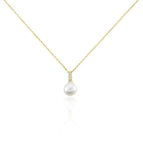 Collier Or Jaune Camillus Perle De Culture Et Oxyde - Colliers Femme | Histoire d’Or