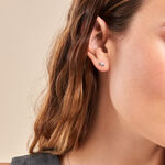 Boucles D'oreilles Puces Malva Argent Blanc Oxyde De Zirconium - Boucles d'oreilles fantaisie Femme | Histoire d&rsquo;Or