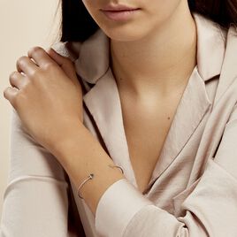 Bracelet Jonc Trilia Argent Blanc - Bracelets fantaisie Femme | Histoire d’Or
